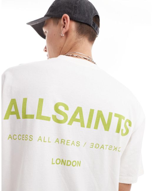 AllSaints – access underground – oversize-t-shirt in White für Herren