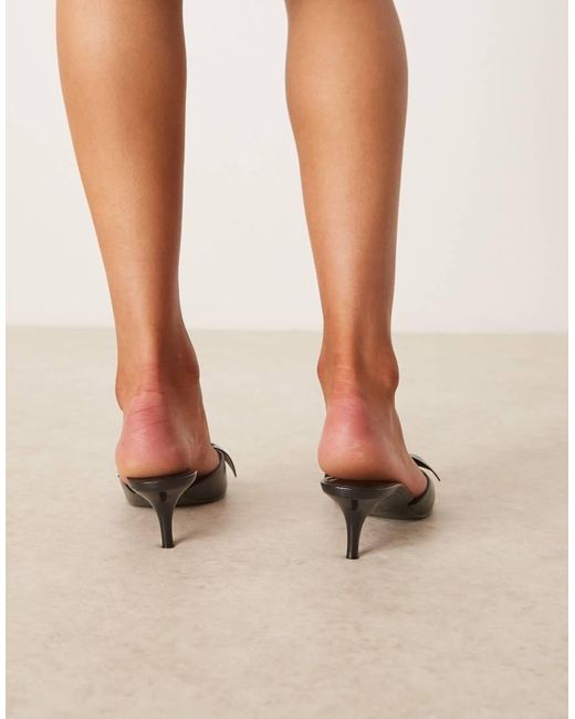 Mango Natural Bow Detail Heeled Sandal