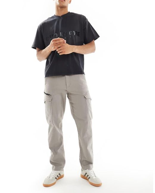River Island Blue Open Hem Cargo Trousers for men