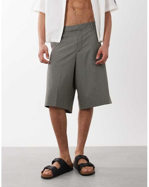 Jack & Jones Gray Longline Tailored Shorts for men