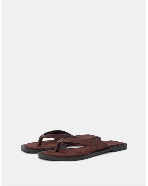 Pull&Bear Brown Flat Sandals