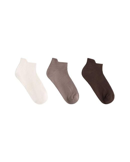 Oysho Brown 3 Pairs Of Tab Polyamide Blend Sports Sneaker Socks
