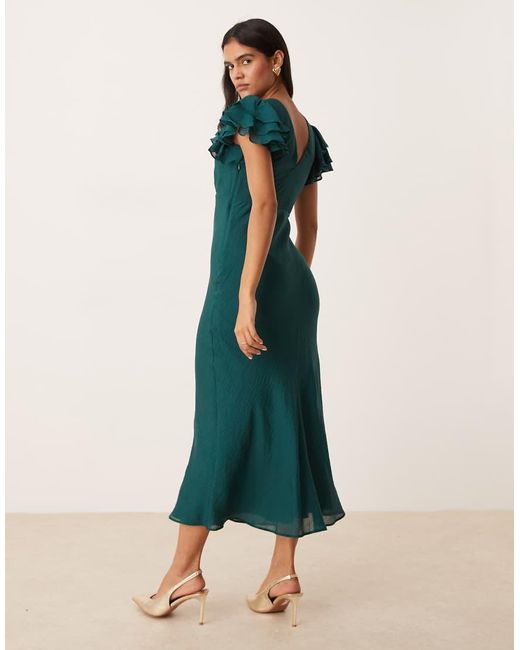 Nobody's Child Green Lola Ruffle Sleeve Midaxi Dress