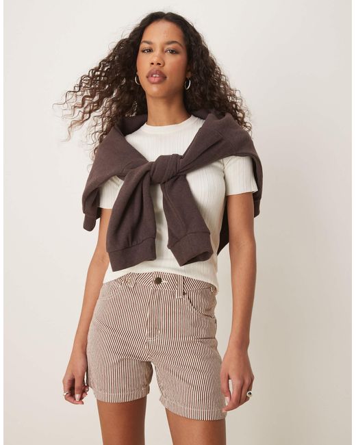 Dickies Brown Hickory Stripe Carpenter Shorts