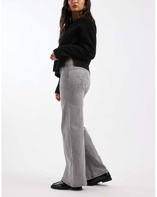 Mango Black Teen Wide Leg Jeans With Seam Detail