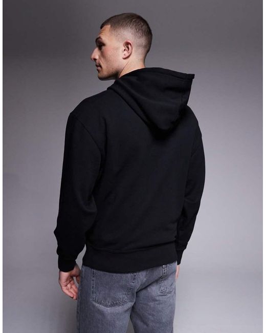 Boss Blue Hoodie With Small Chest Logo for men