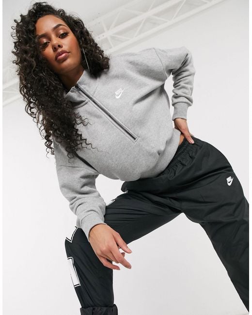 Nike essentials black cropped high neck sweatshir new arrivals
