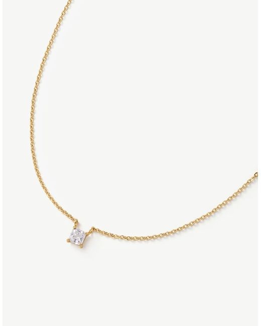 D.Louise Natural Waterproof Bridal Asscher Cut Solitaire Necklace – Tarnish-Free