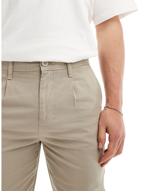 Pantalon chino droit - beige délavé ASOS pour homme en coloris Natural