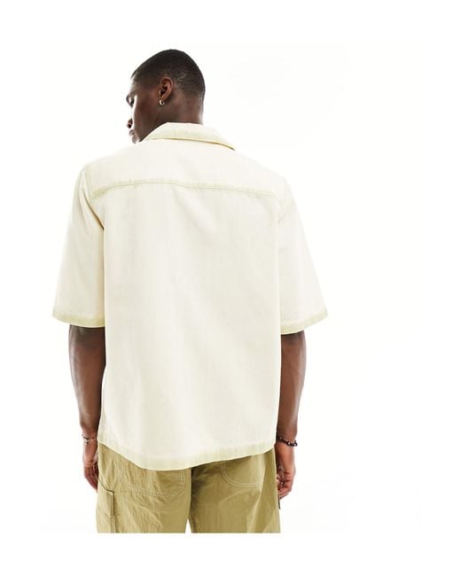 ASOS – kurzärmliges jeanshemd in White für Herren