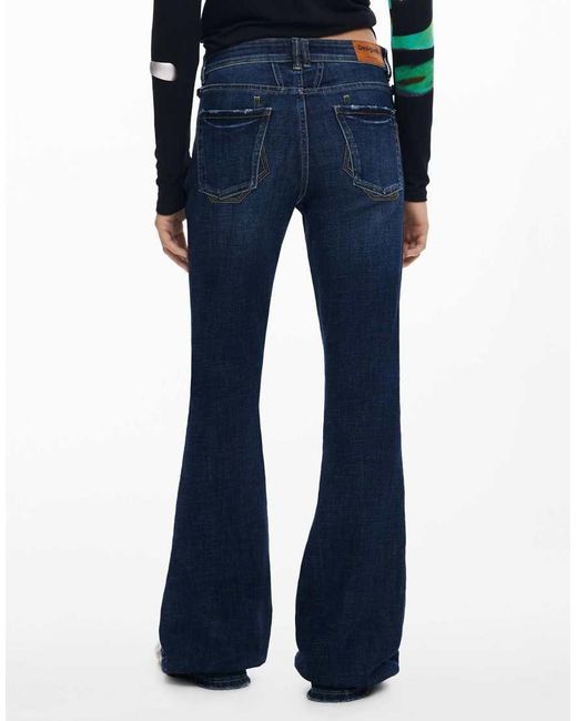 Desigual Blue Washed Flared Jeans
