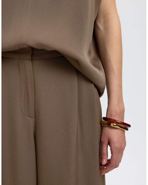 SELECTED Brown Wide-Leg Trousers