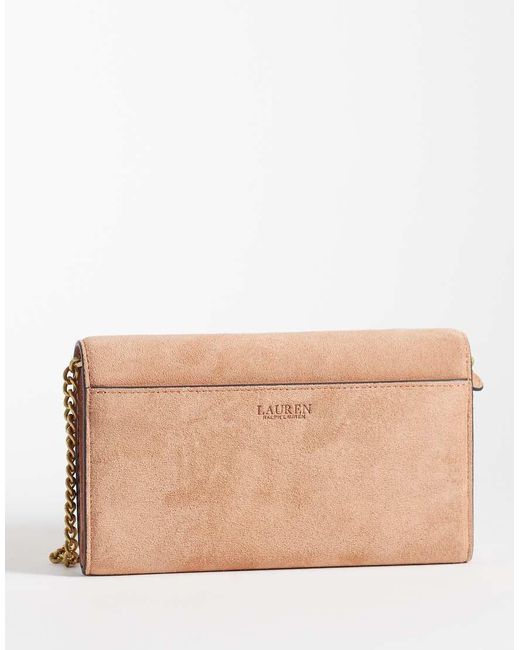 Ralph Lauren Natural Long Chain Suede Bag