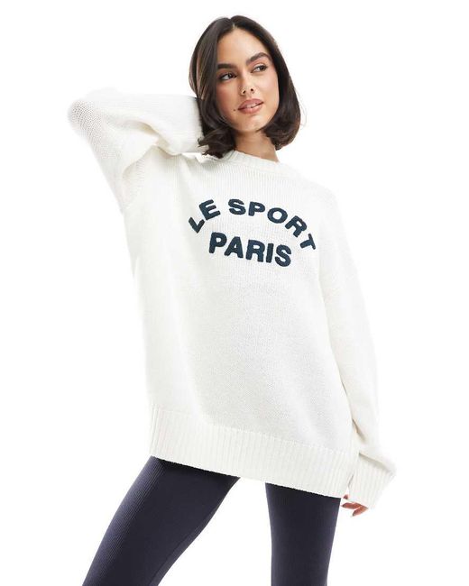 ASOS Oversized Trui Met Print in het White