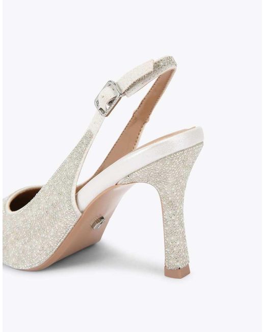 Carvela Kurt Geiger White Corletta Sling Court Heeled Shoes