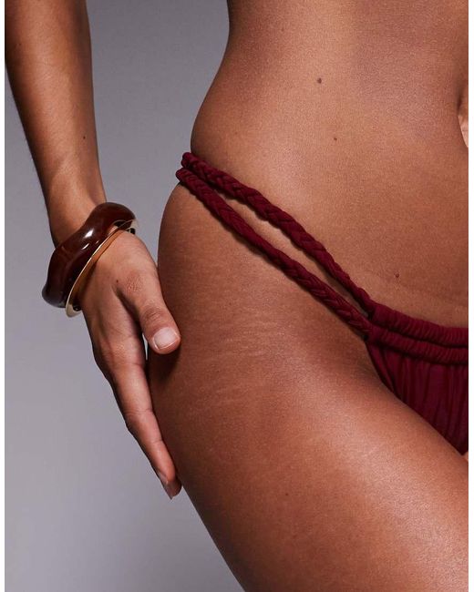 SIMMI Orange Mora Braided Bikini Bottoms