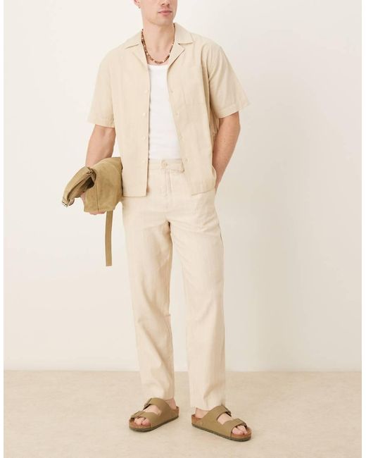 Mango Natural Linen Mix Relaxed Fit Trouser for men
