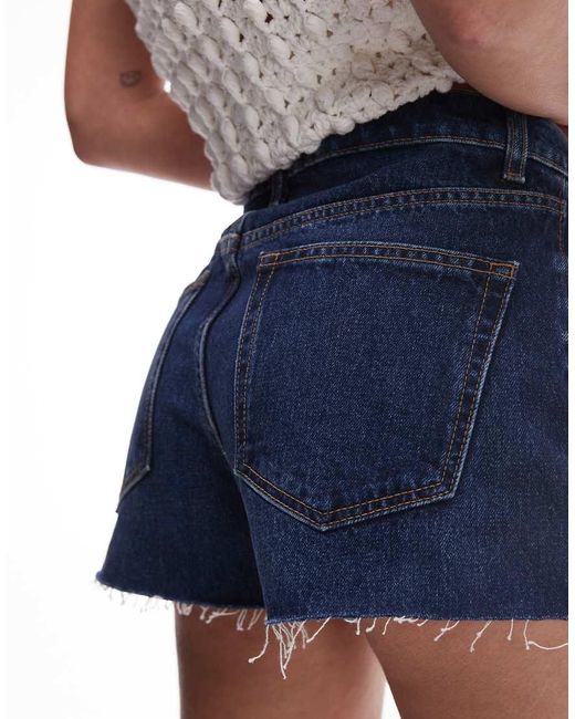 TOPSHOP White Denim A-line Shorts