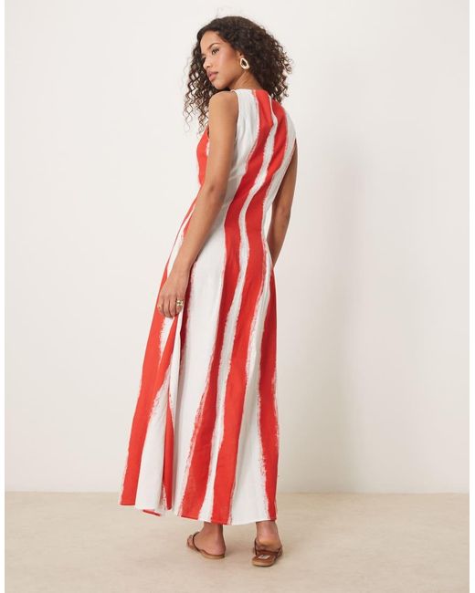 ASOS Pink Slash Neck Button Down Waistcoat Maxi Dress