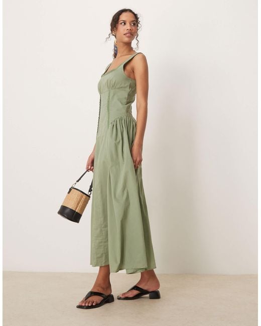 ASOS Green – midaxi-prärie-kleid