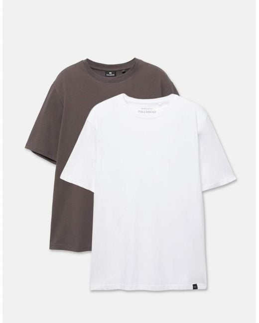 Pull&Bear Blue 2-pack Of Basic T-shirts for men