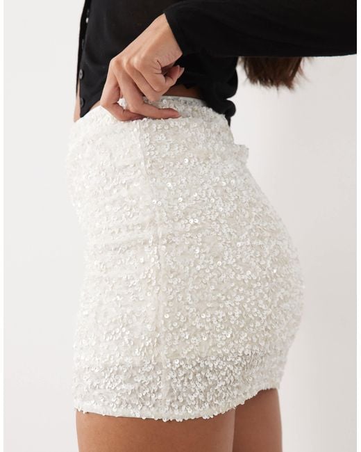 Threadbare Black Sequin Mini Skirt