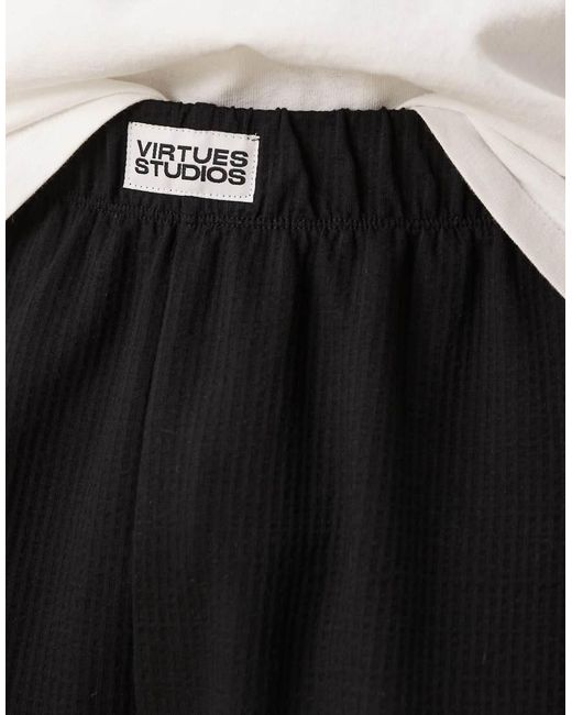ASOS Natural Seersucker Lounge Bottom With Woven Patch for men