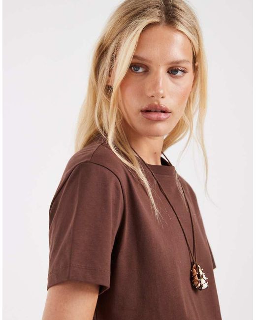 & Other Stories Brown Relaxed Short Sleeve T-shirt