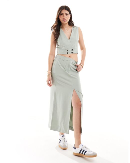 Vero Moda White Tailored Ankle Skirt Co-ord
