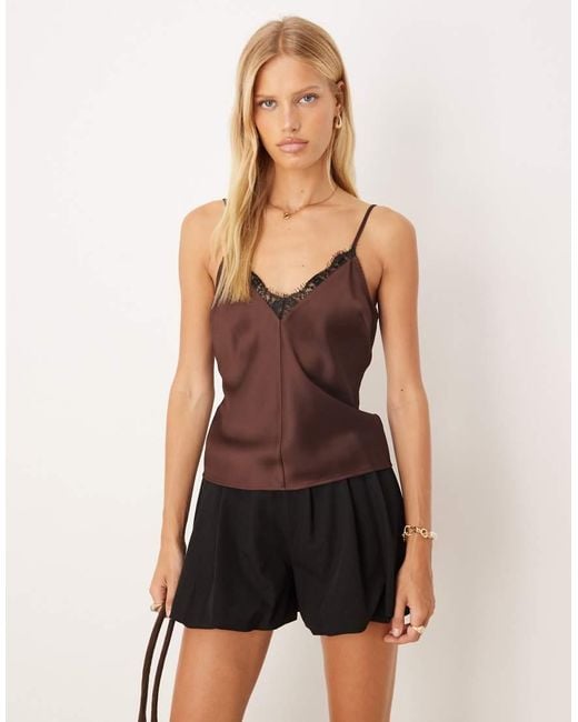 Canottiera Color Cioccolato Con Finiture di ASOS in Brown