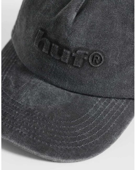 Huf Gray Pacific Wash Logo 5 Panel Cap for men