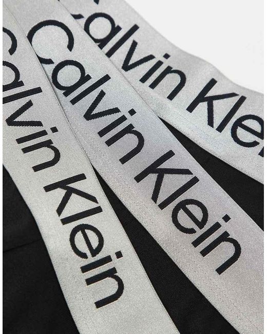 Calvin Klein Black Microfibre Stretch 3 Pack Trunks for men