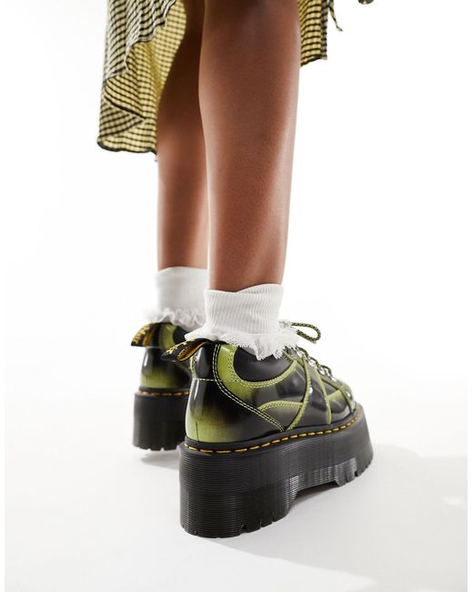 Dr. martens - quad max - chaussures avec 5 paires d'œillets - déteint Dr. Martens en coloris Green