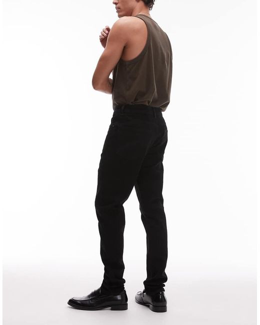 Vaqueros Negros Elásticos De Corte Pitillo De Topman de hombre de color Black
