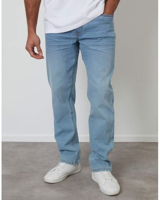 Threadbare Gray Straight Fit Jeans With Stretch for men