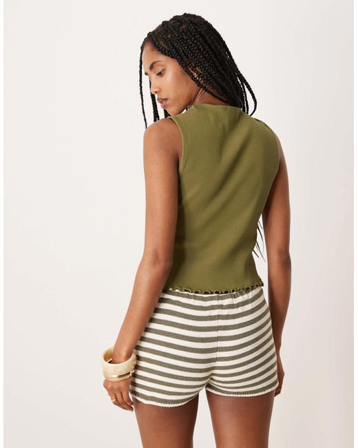 Vila Green Button Front Vest