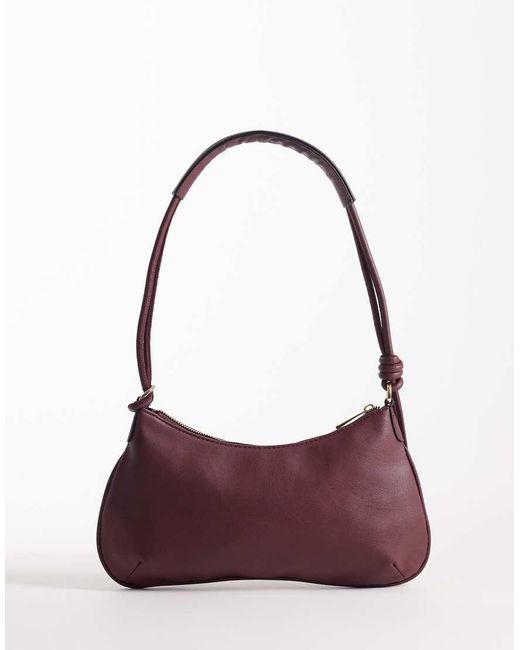 ASOS Red Shoulder Bag With Knot Detail Skinny Strap