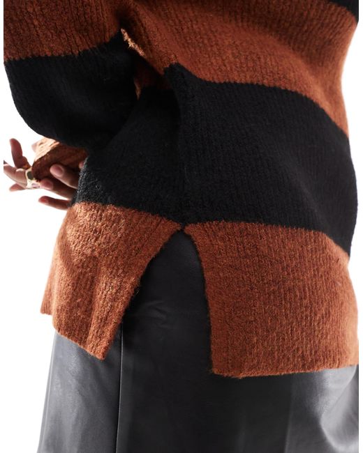 Yours Black – gestreifter pullover