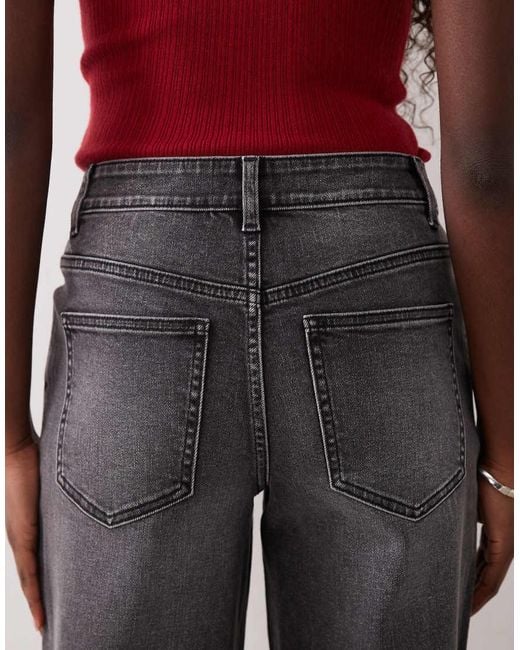 Miss Selfridge Gray Straight Leg Jeans