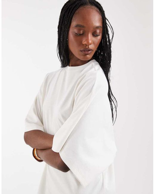 ASOS White Asos Design Tall Batwing T-shirt Mini Dress