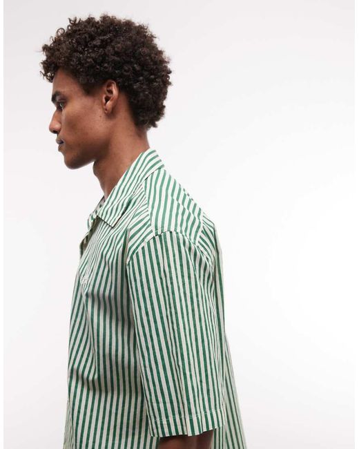 AllSaints Green Chopin Short Sleeve Logo Shirt for men