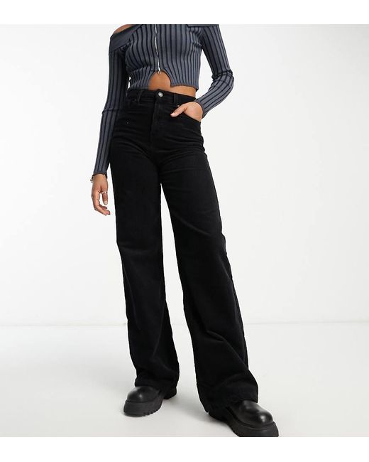 Don't Think Twice Black Dtt Tall Silvia Cord Wide Leg Pants