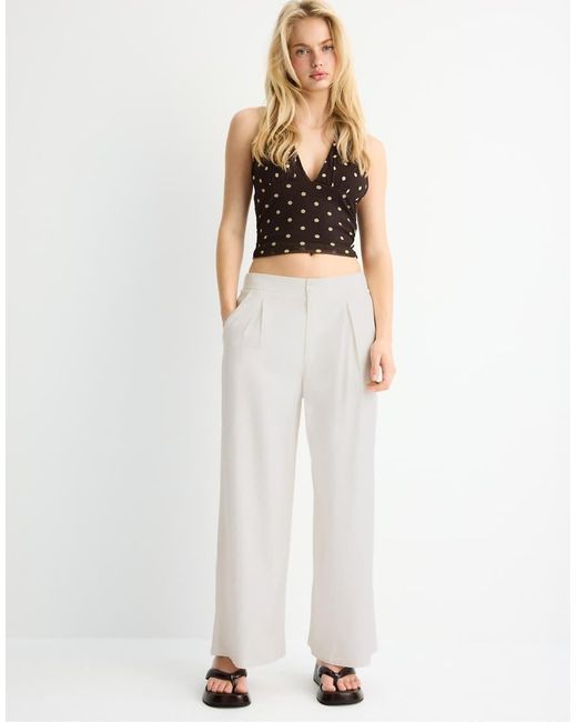 Stradivarius White Rustic Culottes