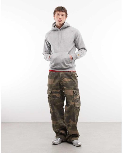 Carhartt Gray Chase Heavyweight Hoodie for men