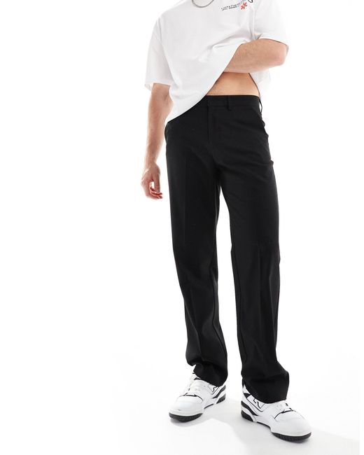 ASOS Black Straight Suit Trouser for men