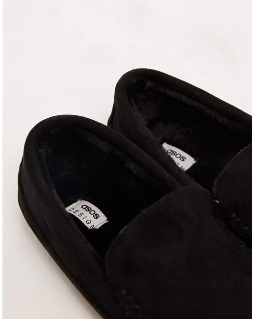 ASOS Black Moccasin Slippers for men