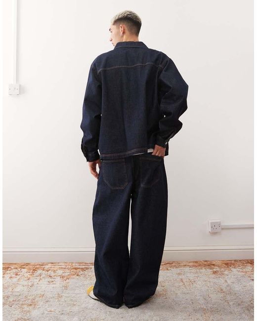 Reclaimed Vintage Blue Western baggy Jean Co-ord for men