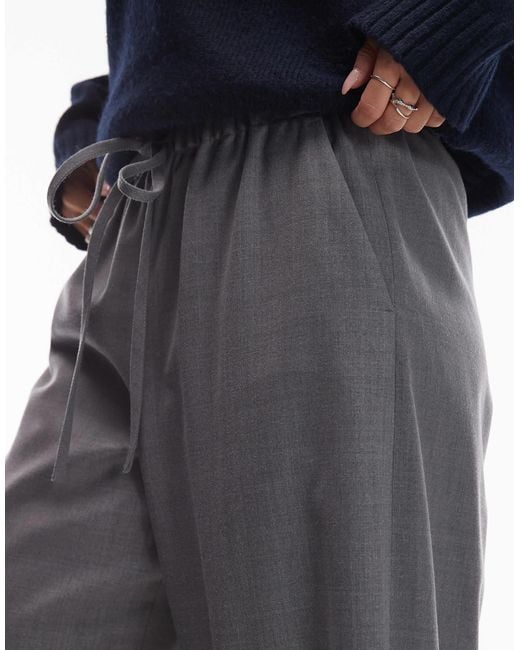 ARKET Blue Wool Trousers With Drawstring Waist