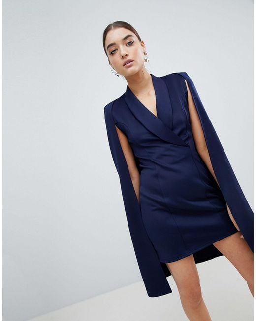 Club L London Blue Club L Cape Blazer Dress