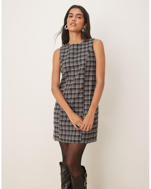 Threadbare Multicolor Sleeveless Mini Dress With Check Print